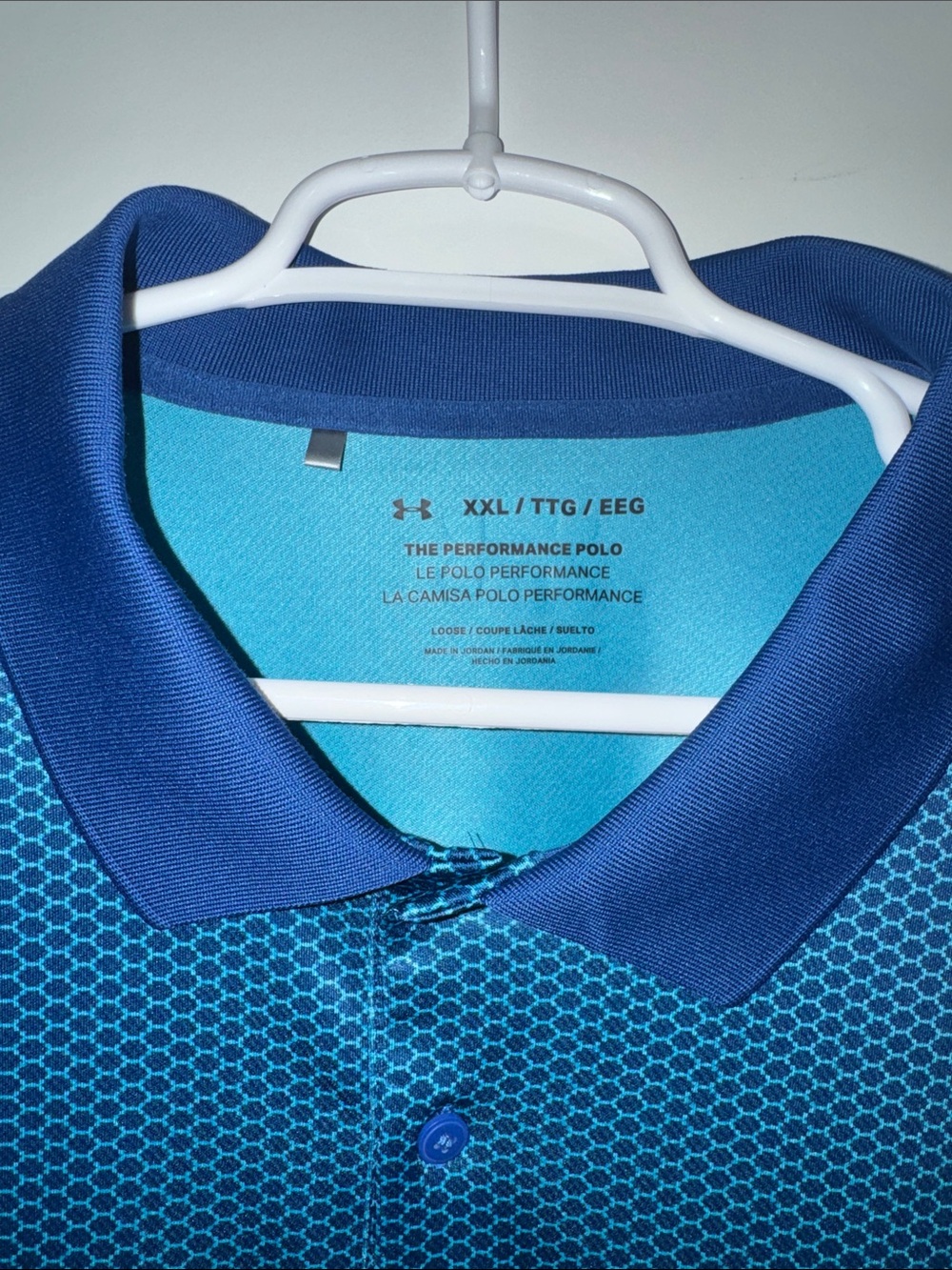Under Armour Men’s Bright Blue Short-Sleeve Athletic Polo 👕 XXL - Picture 3 of 3